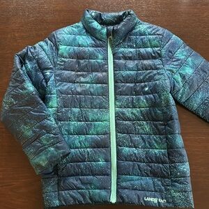 Lands End lightweight packable quilted down coat